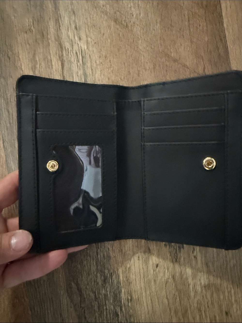 Nine West Black Card Case Wallet with Gold Accents - Picture 6 of 9
